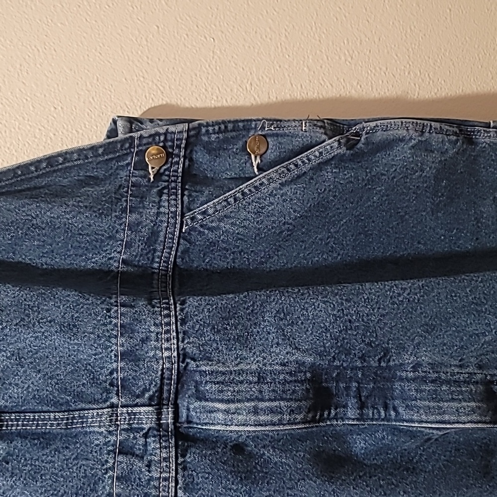 carhartt Men Vintage Workwear Overalls Loose Fit Carpenter Blue Jean 42x32 EUC - Picture 5 of 16
